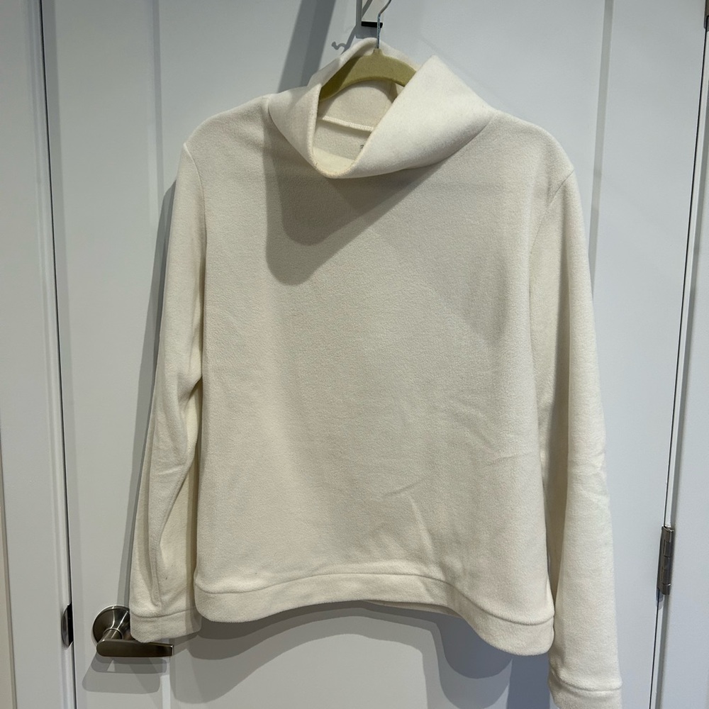 Dudley Stephens Park Slope Turtleneck XL Off-White Vello Fleece